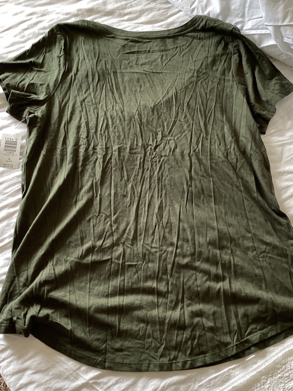 torrid Olive Green V-Neck Short Sleeve Tee - Picture 3 of 3